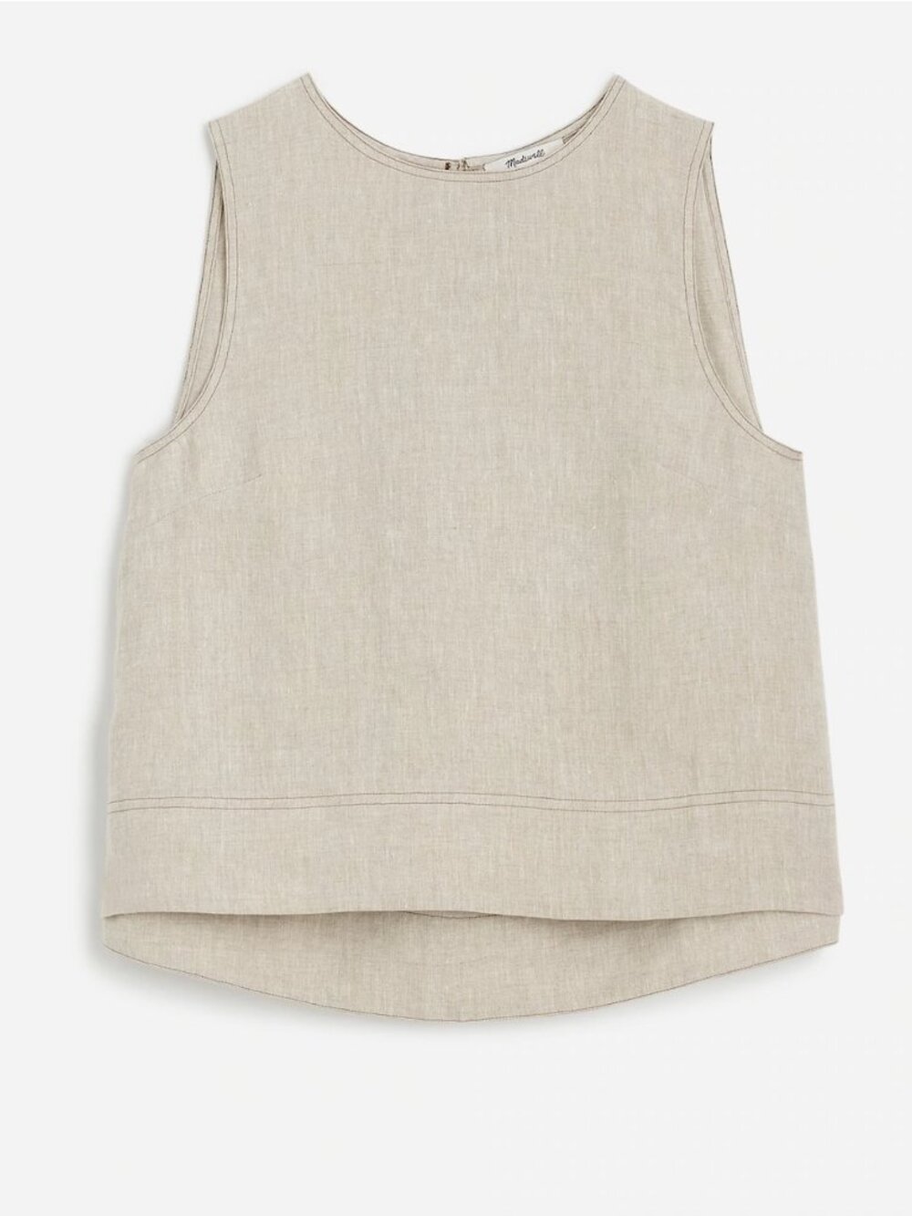 Madewell Linen Blend Sleeveless Top "Linen Pleated Shell Top" - Small